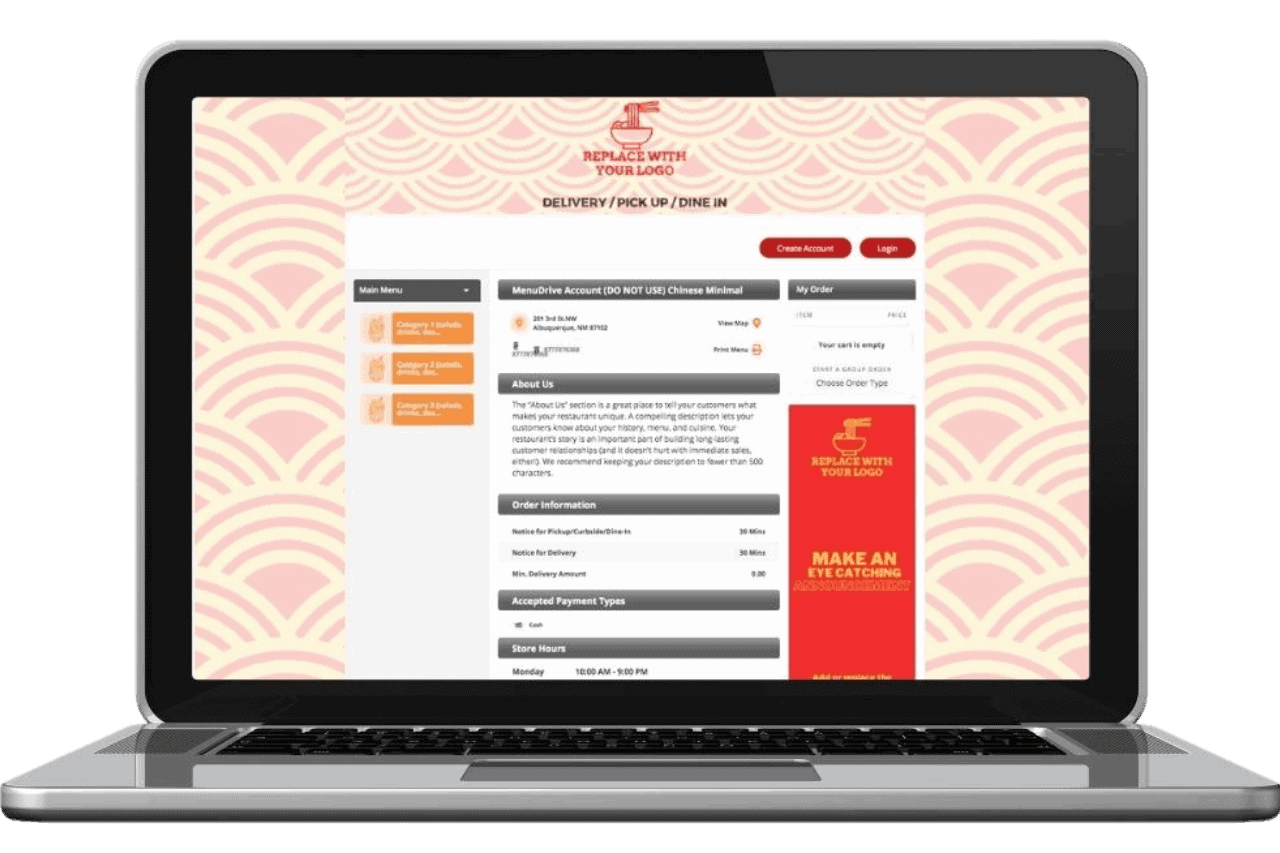 Chinese food template Chinese food template