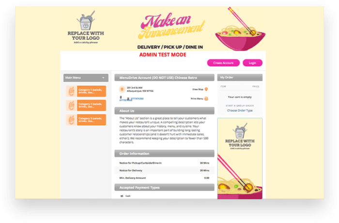 Chinese Restaurant Website Template retro – MenuDrive – Restaurant ...